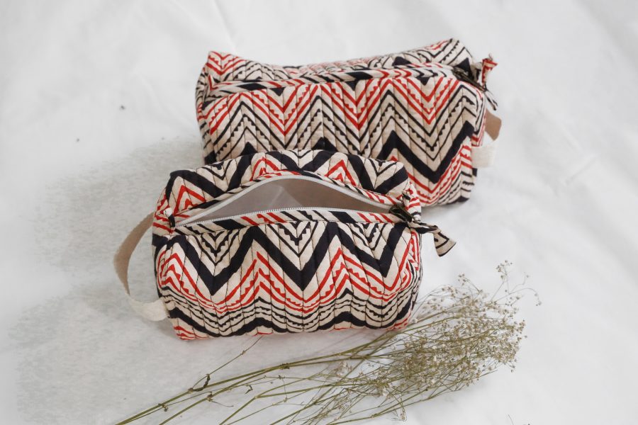 Chevron Beige Storage Pouch - Image 2